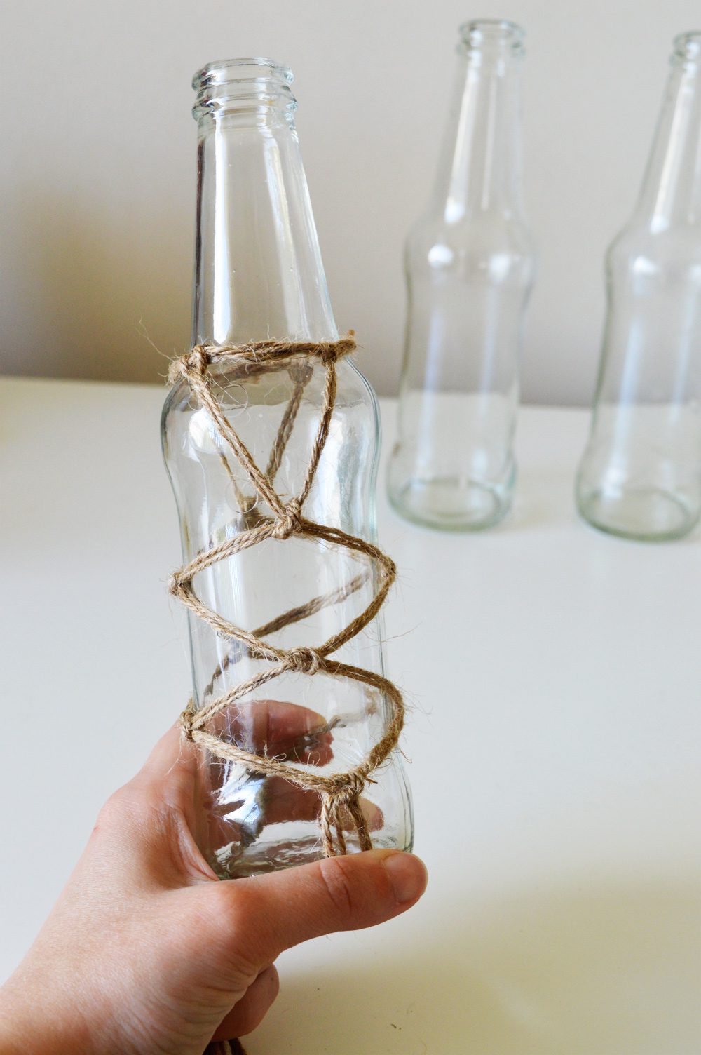 DIY Macrame Bottle Vases